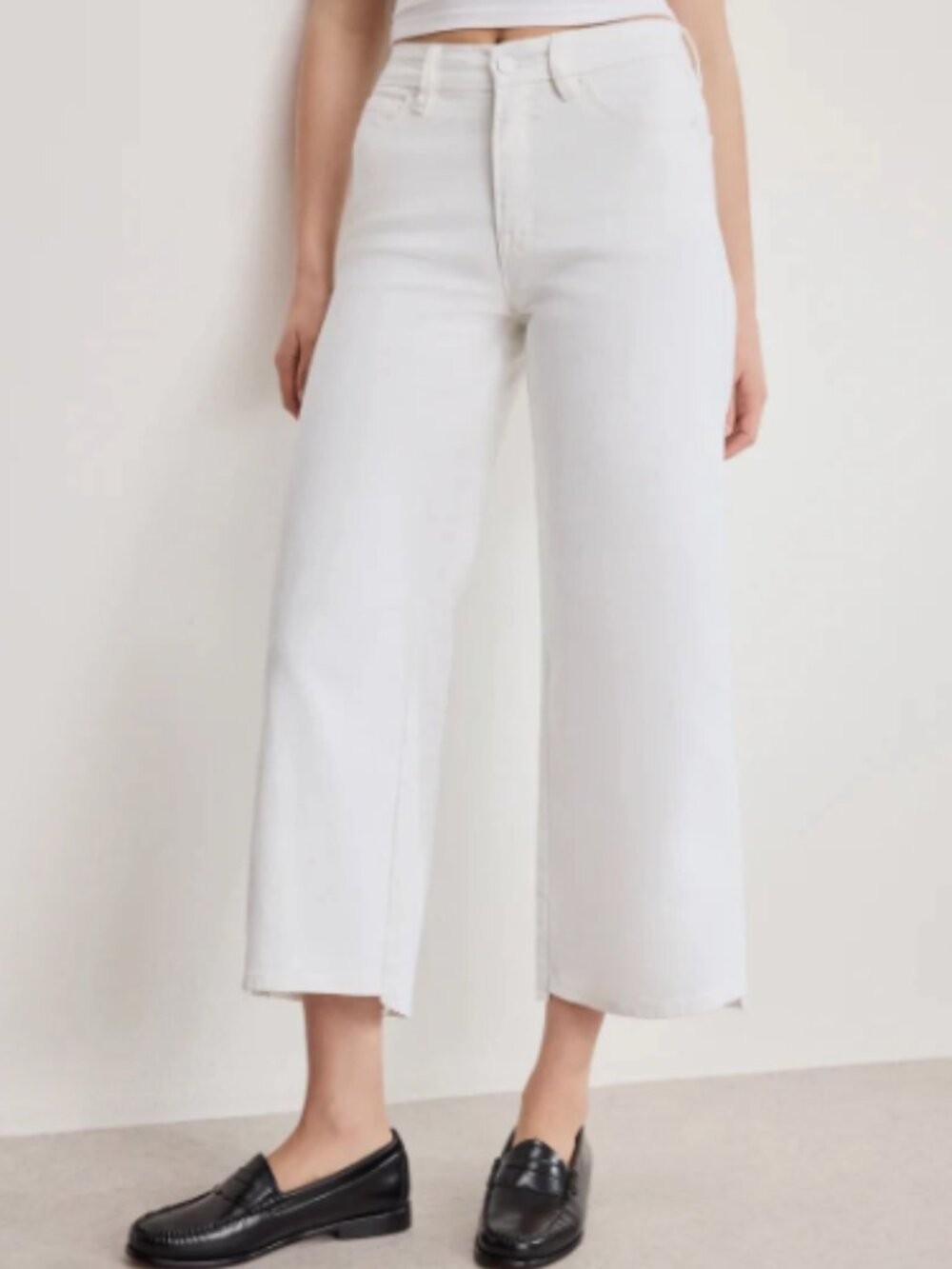 Good American Good Waist Cropped Palazzo Jeans Size 8/29-MSRP $182